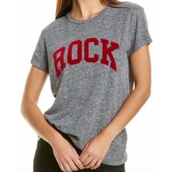 Zadig & Voltaire Flocked Rock Detail Tee Gray M - Picture 1 of 13